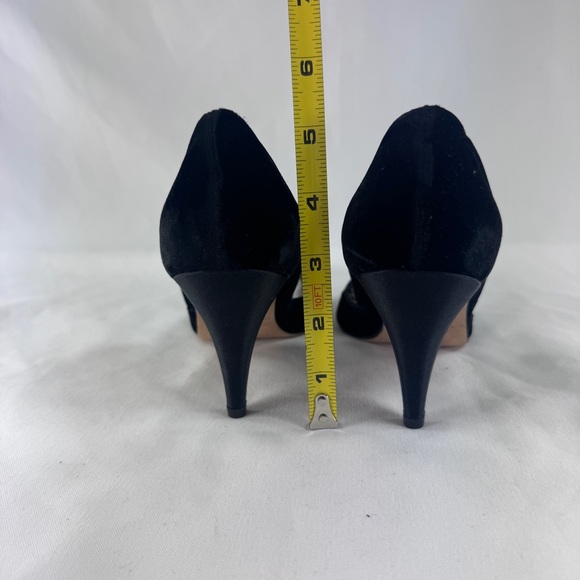 Loeffler Randall Classic Velvet d'Orsay Pumps 3" Satin Cone Heels Black Formal 7 - Picture 14 of 14